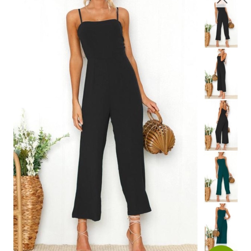 Black Sleeveless Cropped Jumpsuit
